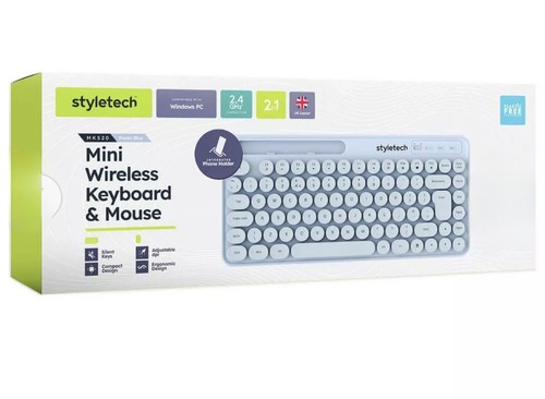 Styletech MK520 Kabellose Maus und Tastatur - HIMMELBLAU - BRANDNEU - Bild 4 von 6