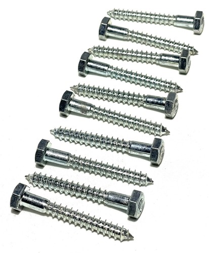CAJA de 100 TORNILLOS DE RETRASO 1/4 X 2 ACERO ZINC 7/16 CABEZA HEXAGONAL TORNILLO DE PERNO DE MADERA DE ALTA RESISTENCIA - Imagen 3 de 12