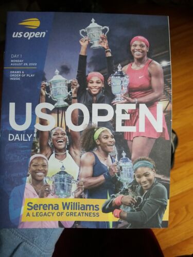 2022 US OPEN TENNIS DAY 1 DAILY PROGRAM SERENA WILLIAMS A LEGACY OF GREATNESS ! - Picture 3 of 5
