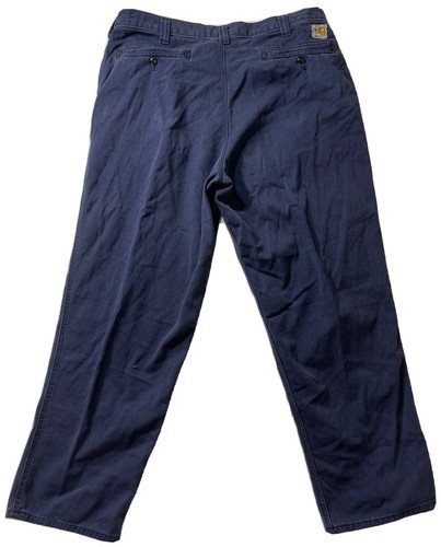 Pantalón de trabajo Carhartt ignífugo 371-20 para hombre talla 36X34 azul marino en muy buena condición J174 - Imagen 13 de 24