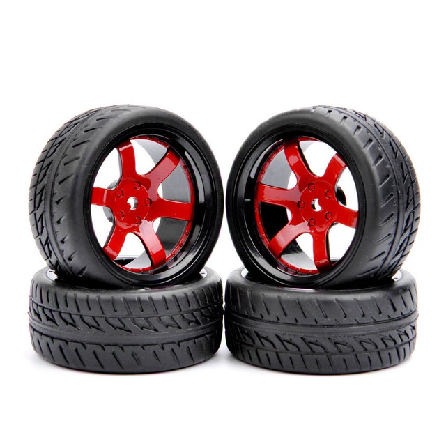 4X RC 12mm Hex Tires/&Wheel Rim For HPI HSP 1:10 Flat Racing On Road Car