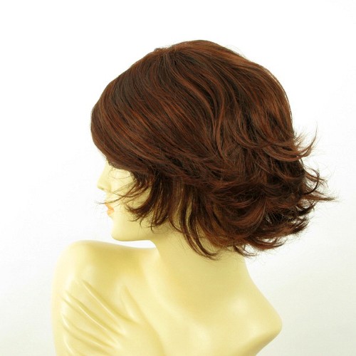 short wig for women dark brown wig copper intense ref: FLORE 322 PERUK - Imagen 3 de 9