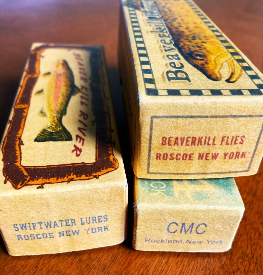 Beaver Kill River Roscoe New York trout fly fishing lure boxes cabin