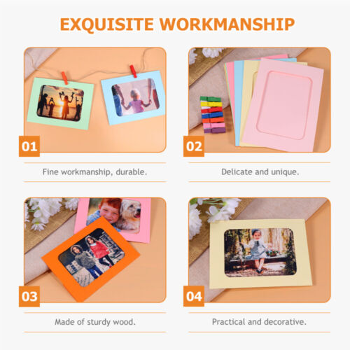 2 Sets Photo Frame Clip Combination Hanging Picture Holder Small Frames - Picture 8 of 10