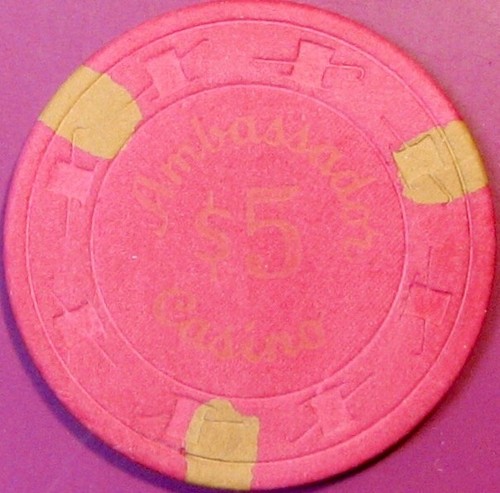 $5 Casino Chip. Ambassador, Las Vegas, NV. T87.