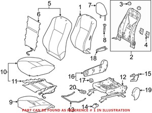 TOYOTA Genuine 71551-0R090 Seat Back Pad TOYOTA Genuine 71551-0R090 Seat Back Pad