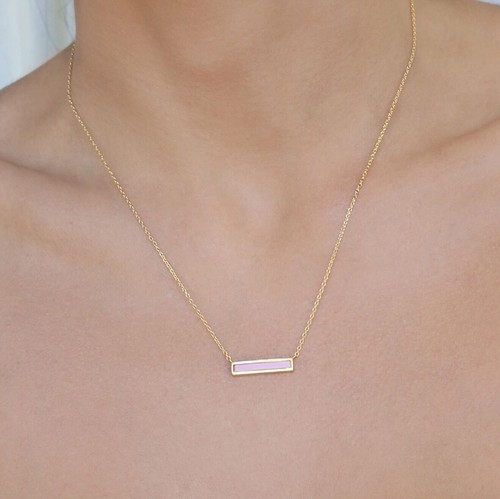 Rose Quartz Bar Necklace FabFitFun 