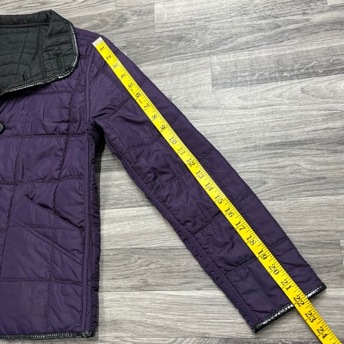 CHARTER CLUB Button Down Reversible Purple / Black Quilted Jacket Women's Size S - Picture 11 of 12