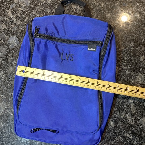 LL Bean hängende Reise Kulturbeutel Organisationstasche blau Kosmetiktasche bestickt - Bild 4 von 7