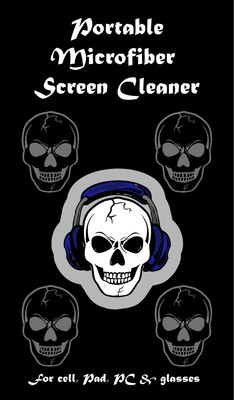 Portable Microfiber Screen Cleaner Pad For Phone,Tablets,Glasses & more -'Skull'