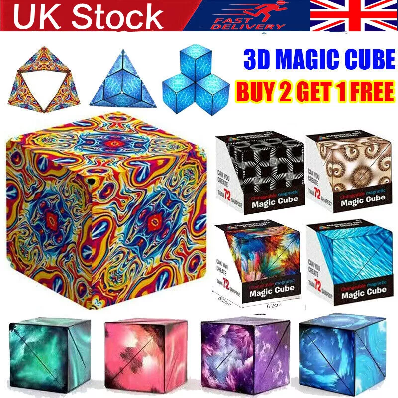 3D Shashibo Shape Shifting box Anti Stress Hand Flip Magic Cube Puzzle Toys  Gift