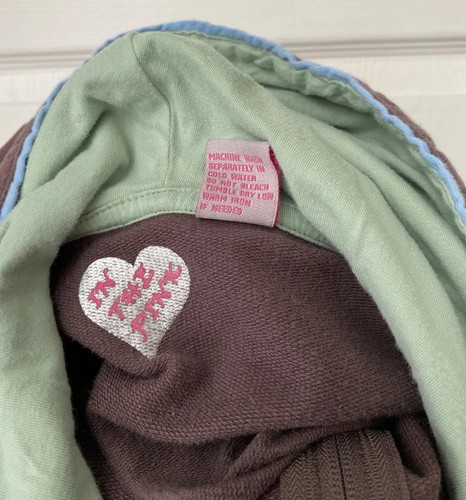 In The Pink Sweatshirt Brown Zip Hoodie Vintage Style Jacket Women’s Junior’s XL - Picture 10 of 11