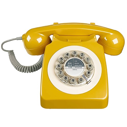 Téléphone Jaune Vintage Collection Compatible Box internet et Prise téléphonique - Photo 2/4