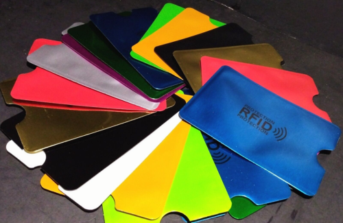 (2) RFID Credit Card ID Anti Theft Blocking Safety Sleeve Shield Random Colors - Picture 1 of 8