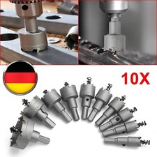 10-TLG LOCHSÄGE HARTMETALL STAHL BOHRKRONE SET KREISSCHNEIDER KERNBOHRER 16-50MM