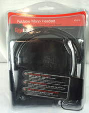Gigaware Foldable Mono Headset 43-216 w/ Microphone  Carry Pouch NEW SEALED
