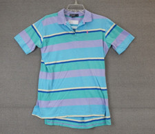Vintage Ralph Lauren Striped Polo Shirt Pastel Colors - Made in USA - Fits M