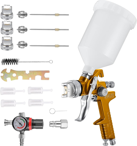 HVLP Pistola a Spruzzo Con 1.4MM 1.7MM 2.0MM Ugello 600Ml Tazza Veicolo Auto Rec