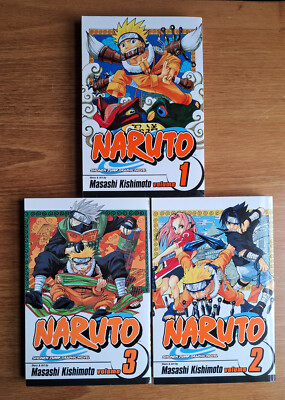 Naruto Manga Volumes x3 (1, 2 & 3) by Masashi Kishimoto - Used Paperbacks