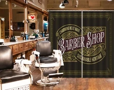 3D Retro Style A4130 Barber Shop Photo Curtain Window Blockout Fabric Amy 2023