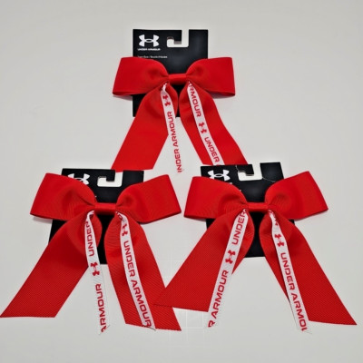 Under Armour Hair Tie Team Bow Red New 3 pack