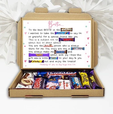 TREASURED FOREVER Miglior Amica Regalo Amicizia Cioccolato Poesia Box Bestia Regalo Compleanno Cesto
