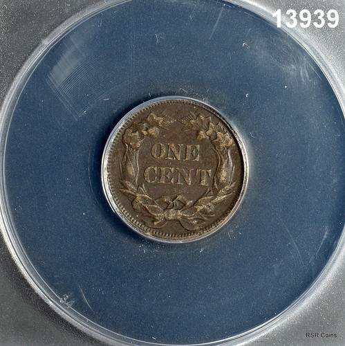 1858 FLYING EAGLE CENT SMALL LETTERS ANACS CERTIFIED VF 35 CORRODED #13939 - Picture 3 of 3