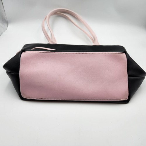 Joe Boxer Womens Pink Black Pebbled Handbag Inner Pockets Shoulder Bag - Picture 5 of 13