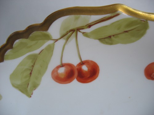 De colección Hdptd Limoges Francia Blakeman & Henderson B & H 9 1/2" Plato CEREZAS - Imagen 2 de 9