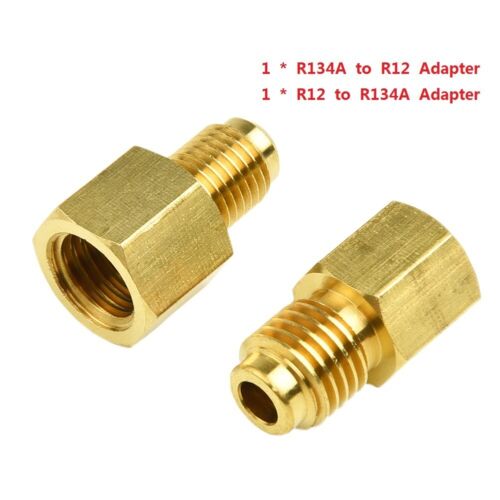 2*/set For R12 To R134a R134a To R12 Adapter Kit 1/4 Female Flare 1/2 Acme Male - Picture 1 of 23