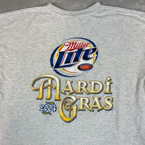 Vintage Miller Lite Beer Pilsner Shirt Mens XL T Shirt Mardi Gras Good Call - Picture 1 of 7