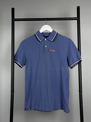 定価15万　PRADA Polo Shirt Prada half-zip Wool Polo Shirt | Blue | FARFETCH