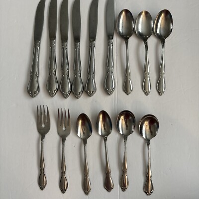 15 Oneida Community CHATELAINE  Stainless Steel  Forks Spoons Knifes