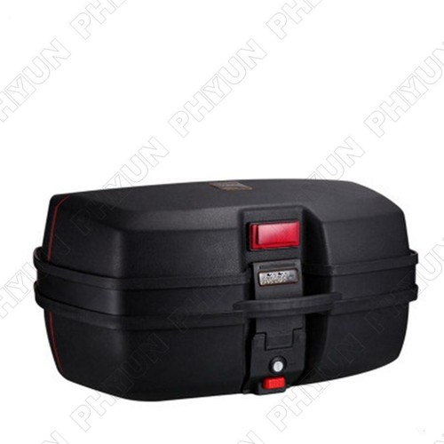 45L Black ABS Motorcycle Moped Rear Box Tail Luggage Bag w/ Keys Universal USA - Picture 8 of 12
