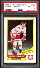 1976-77 OPC O PEE CHEE  WHA #122 Wayne Connelly PSA 8 NM-MINT Cowboys Minnesota