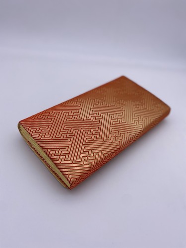 Japanese textile red and gold beautiful pouch wallet - Picture 3 of 15