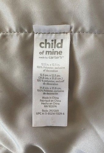 CHILD OF MINE by CARTER'S Navy & Gray Dog Plush Security Blanket~Lovey~Satin~ - Picture 6 of 7