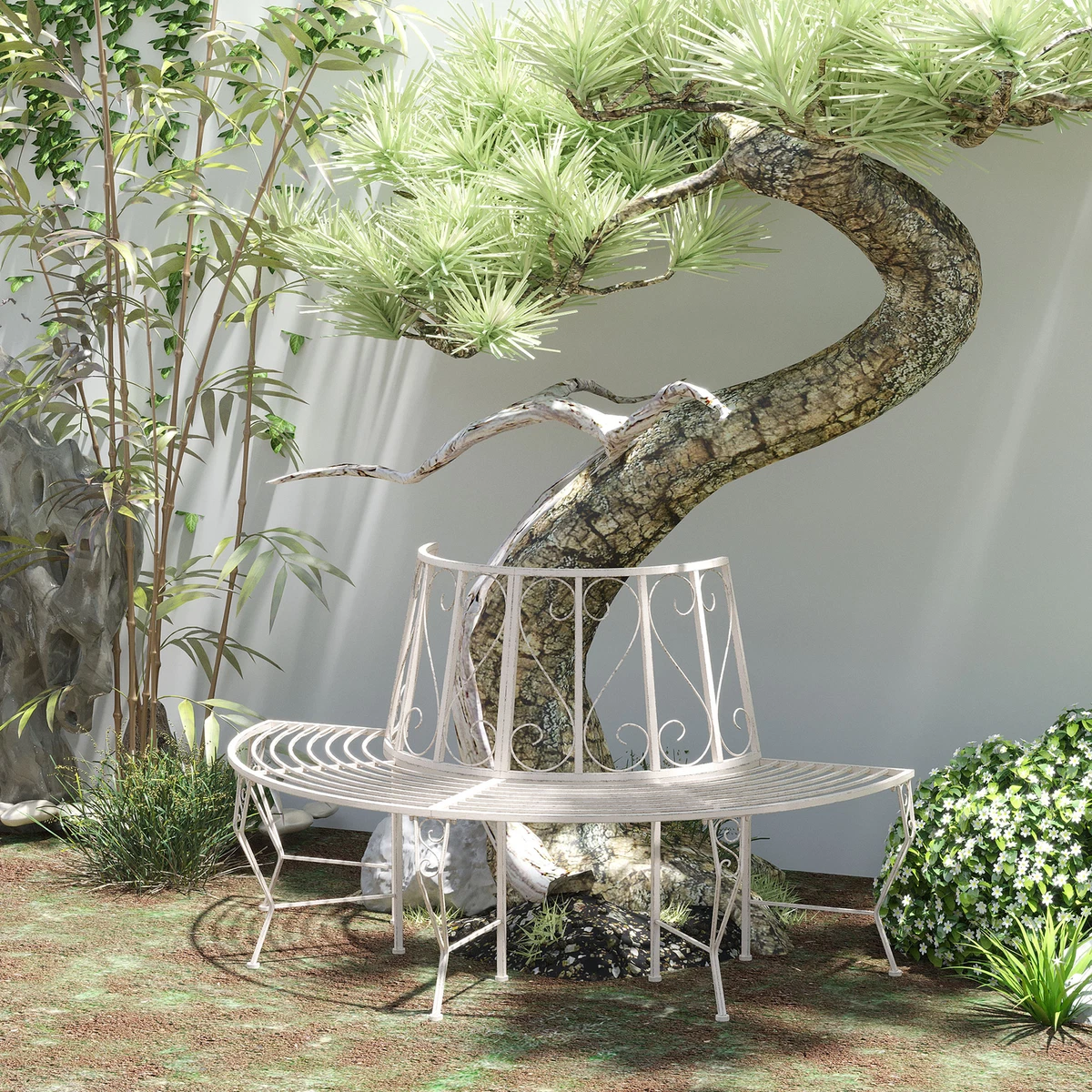 Semi circle 2024 bench outdoor