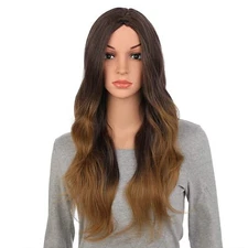 Onedor 28 Inches Curly Synthetic Hair Wig with Wig Cap (Honey Dark Blonde)