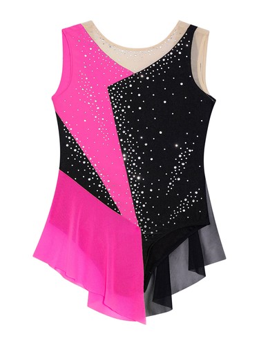 Kid Girl Ballet Dance Skirted Leotards Gym Figure Ice Skating Dress Dancewear - Picture 30 of 80