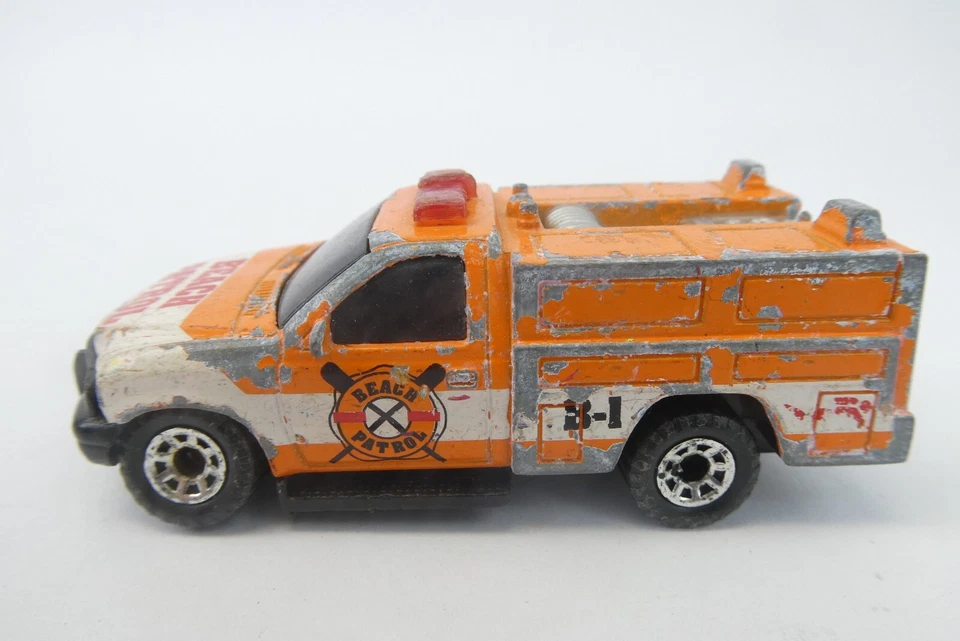 Camión de rescate Mattel Matchbox 1998 hecho en China patrulla de playa juguete B-1 Foto 3 de 4