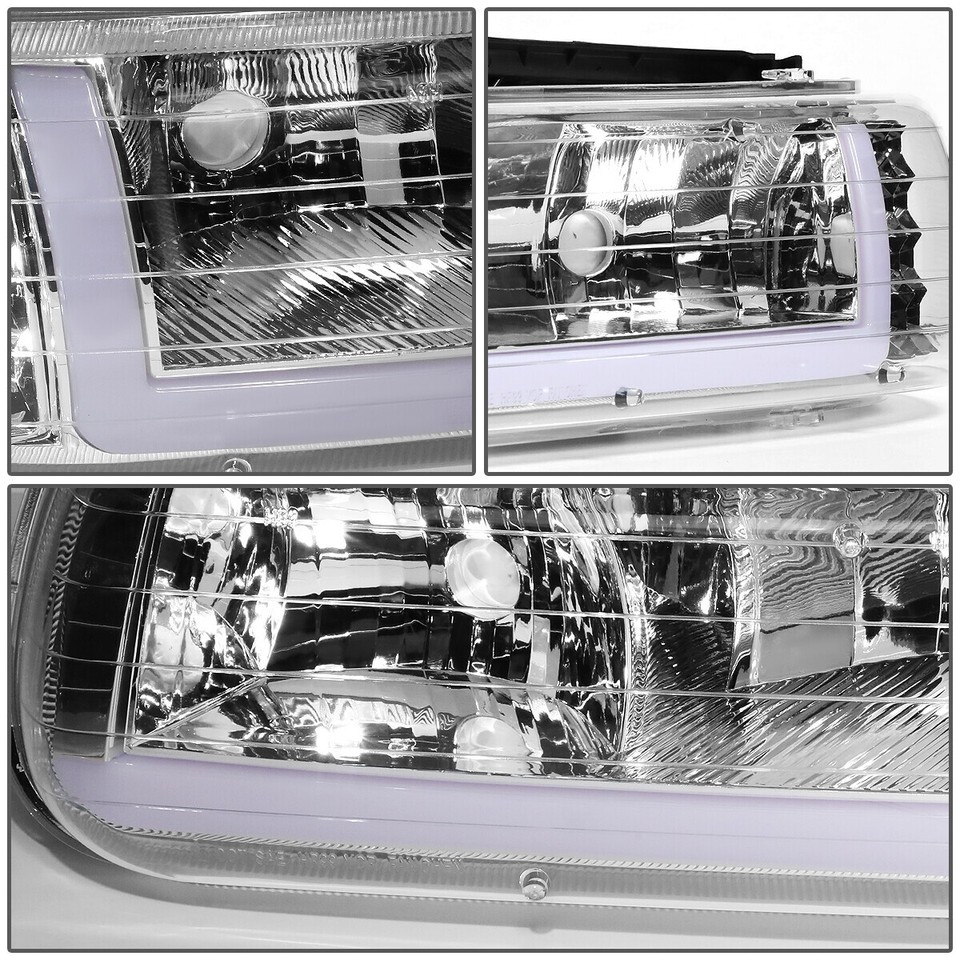[LED DRL]For 99-02 Chevy Silverado 1500 2500 HD Headlight+Bumper Lamps Chrome - Foto 3