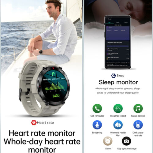 K37 GPS Smart Watch Men 1.32IPS Fitness Tracker Blood Oxygen Outdoor Sport Watch - Picture 2 of 15