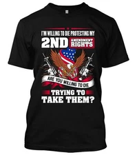 2nd Amendment New Men's Shirt Guns Rights AR15 Pro-Guns Molon labe USA Flag Tees
