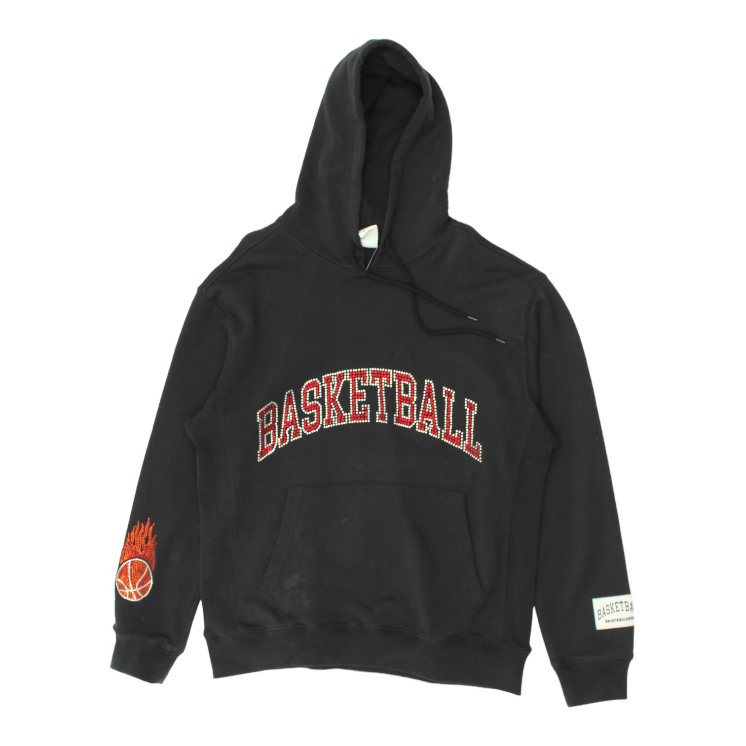 Basketball Skateboards Mens Black Diamante Hoodie… - image 1