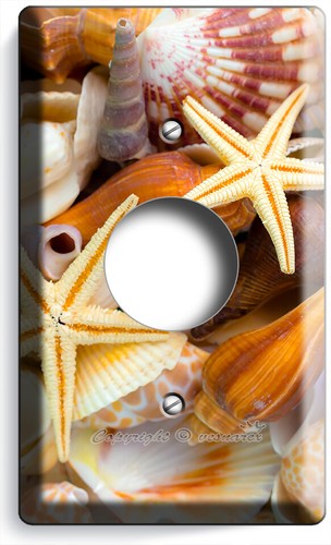 SEASHELLS STARFISH ON THE BEACH LIGHT SWITCH OUTLET WALL PLATES OCEAN HOME DECOR - Picture 18 of 34