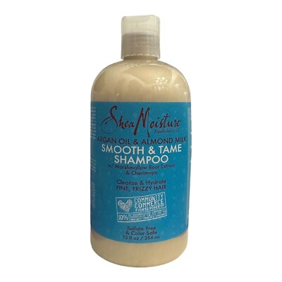Shea Moisture Argan Oil Almond Milk Smooth & Tame Shampoo 13 oz Marshmallow RARE
