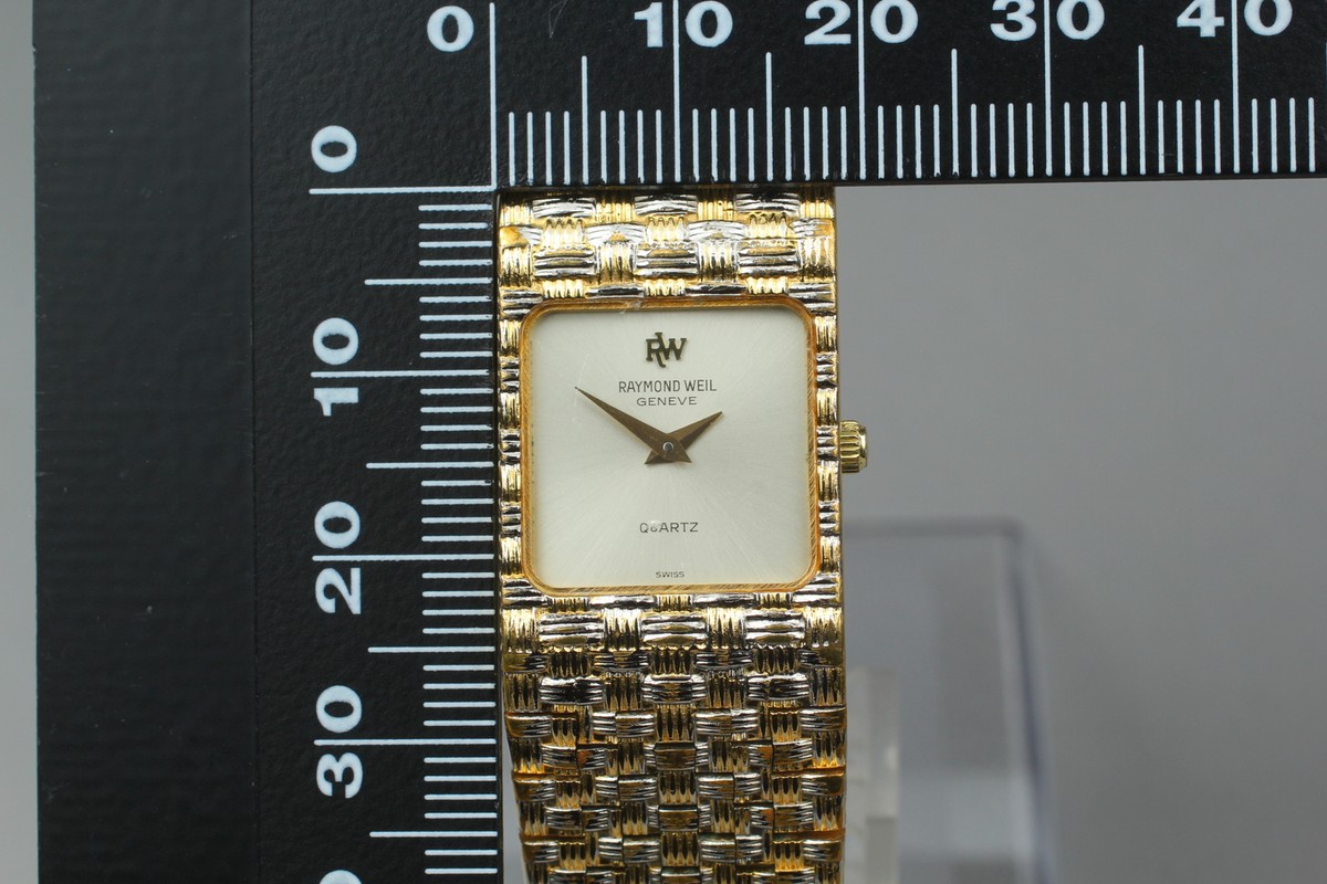 [鑑定済] RAYMOND WEIL QUARTS 18K GOLD 腕時計 RAYMOND WEIL Geneva 18k Gold Plated Two Tone 9056 Quartz