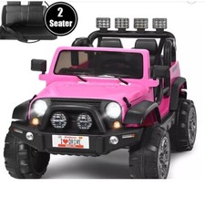 Costway 12V Kids Ride On Car 2 Seater Truck RC Electric Vehicles w/ Storage Room