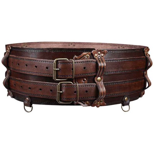 Middle Ages Vintage Leather Wide Belt Knight Medieval Costume Cosplay Waistband - Picture 16 of 16